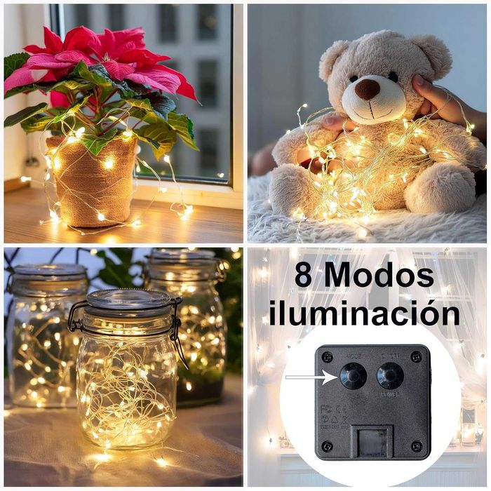 НОВИ! LED соларни гирлянди 200 LED, лампички, 2 бр x 22 м