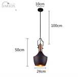 Candelabru industrial retro lumina abajur metalic negru