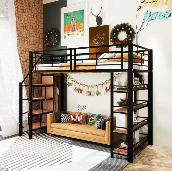 Pat suprapus cu scară de siguranță