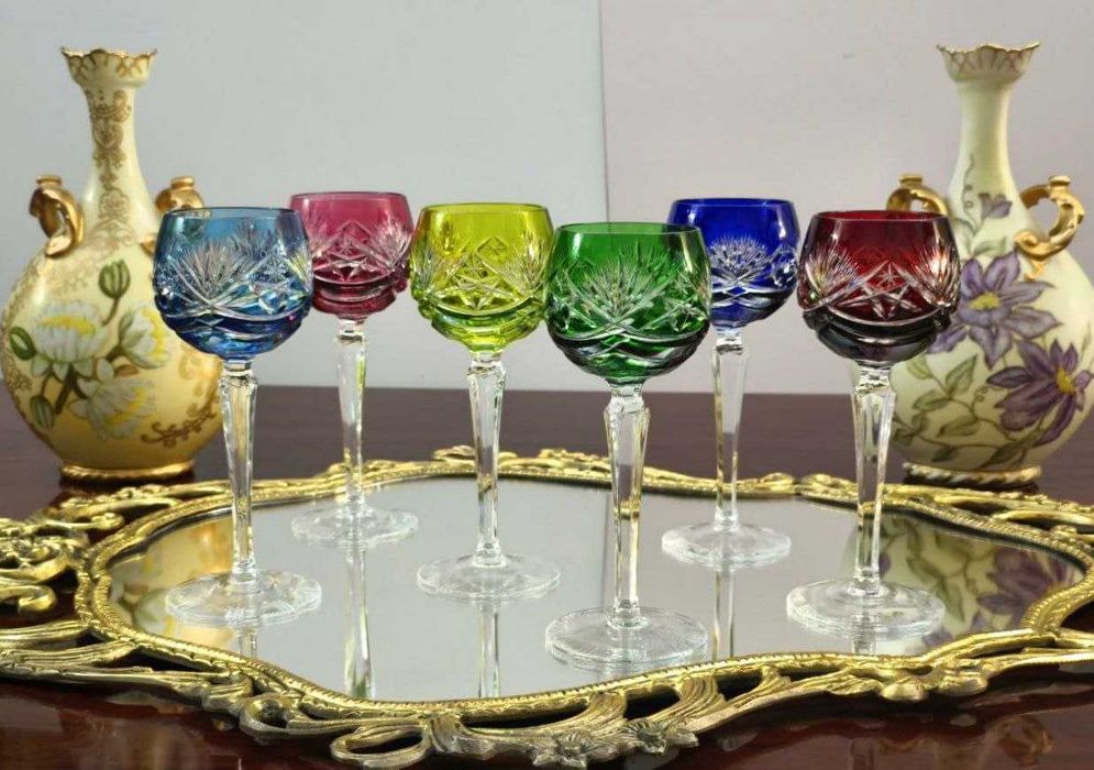 Старинные, немецкие, хрустальные фужеры.