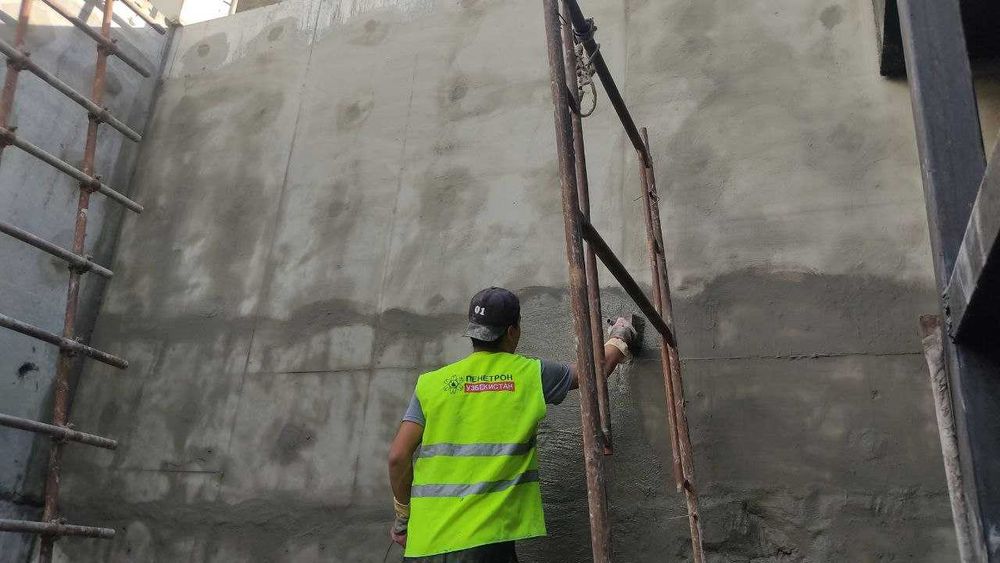 Гидроизоляция влажных помещений бомбоубежищ прудов, фонтанов