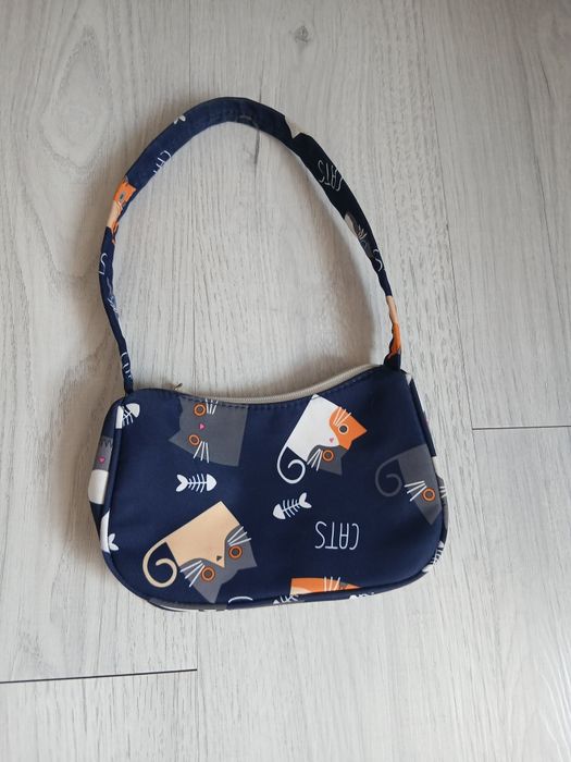 Милая сумка с котиками, синяя.