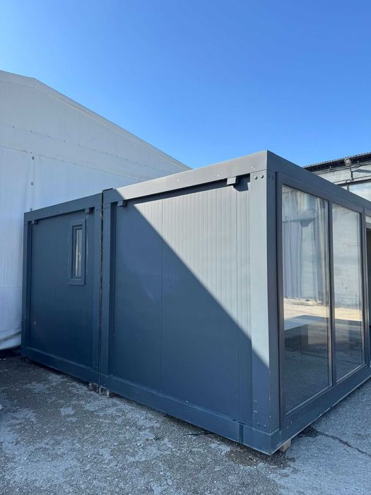 Birou container 2 module – izolat, structură zincată, stare BUNA