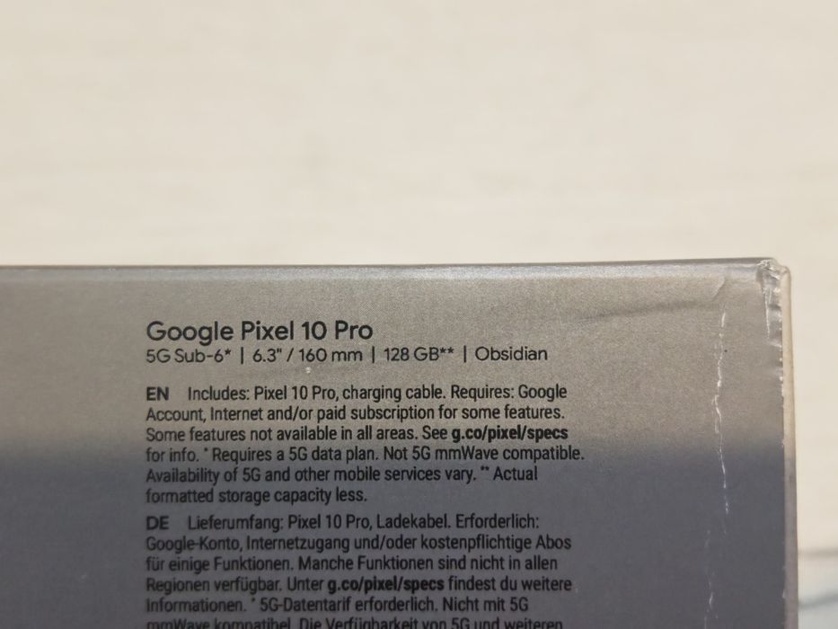 Чисто нов Google Pixel 10 Pro 16 GB RAM 128 GB