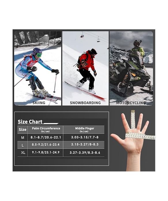 Manusi de ski barbati, 3M Thinsulate, Achiou, XL, negru