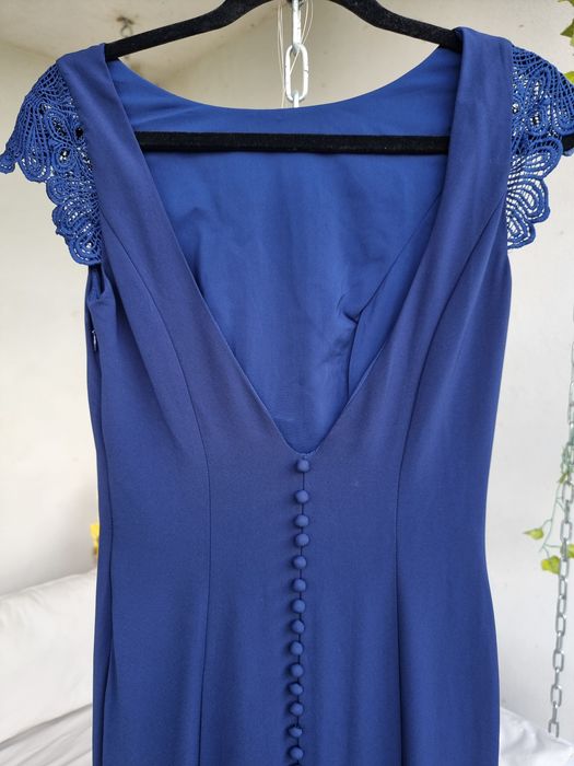Rochie de ocazie speciala, albastru navy, marime 34 eu