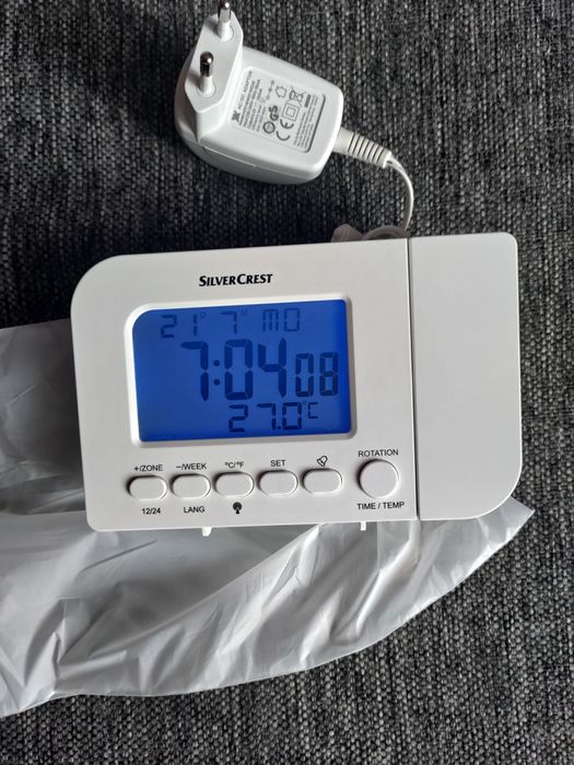 Ceas cu alarma, proiectie si termometru, Silvercrest