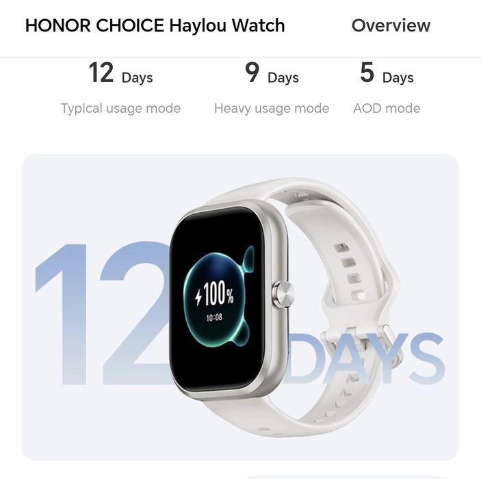 Smartwatch Honor Choice White sigilat GPS, Autonomie 12 zile