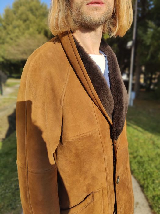 Cojoc barbat piele / blana naturala miel XL 48 NOU Maro Shearling