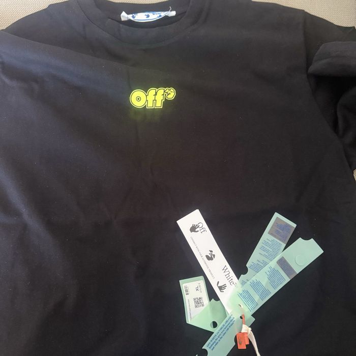 Off-White Black Cotton Graphic T-Shirt