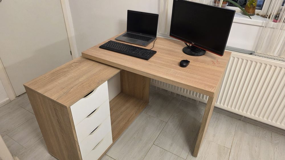 Vând Birou modular cu sertare + scaun inclus, 500 leibirou