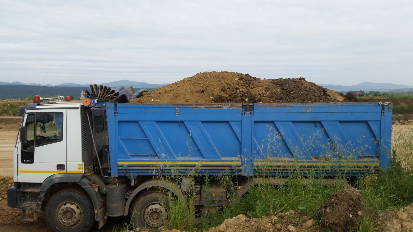 Transport nisip, piatră umplutura, sorturi concasate,balast, pietriș