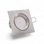 Промо! LED лунички + тяло за вграждане, драскана стомана, 220V, 2700K