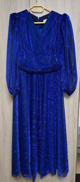 Rochie eleganta superba, albastru cu sclipici, Betty and Sam, XL-42