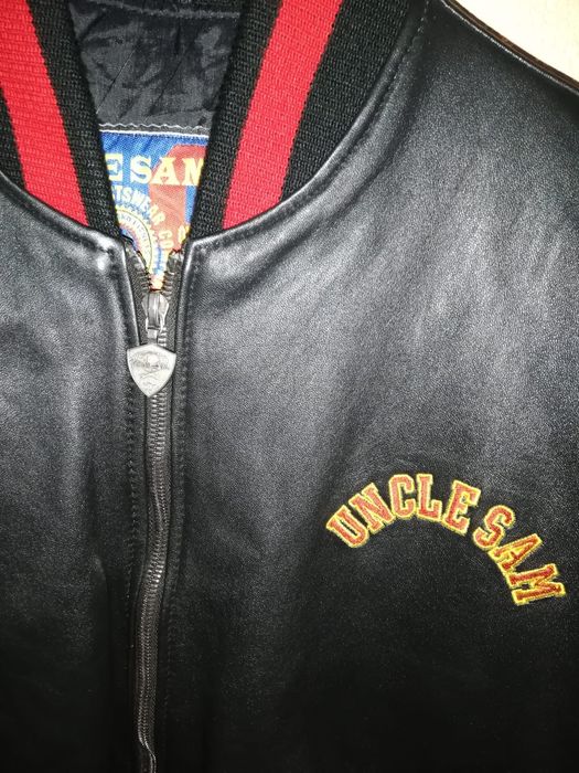 Geacă bărbați piele Uncle Sam bomber L