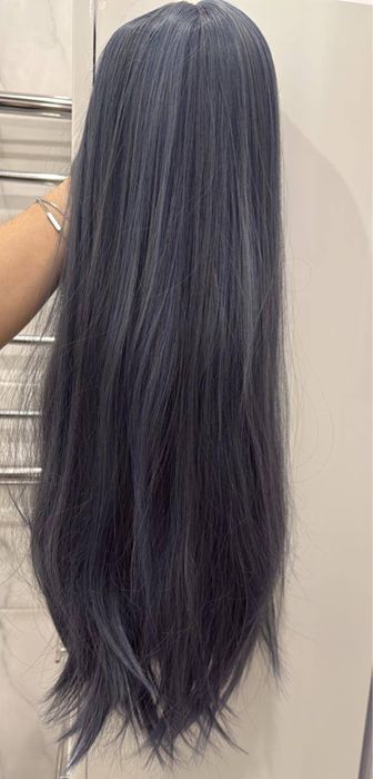 Парик серо-голубой