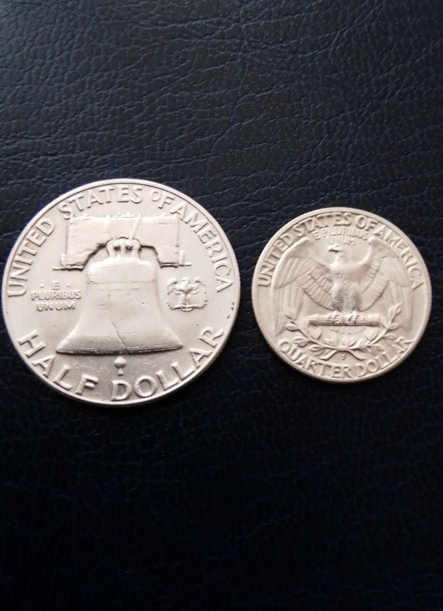 Half,Quarter Dollar-1952 г.Сребро!