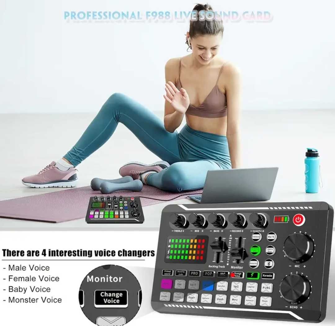 Mixer Audio cu efecte de sunet și Bluetooth 5.0