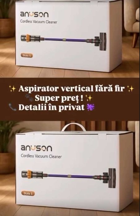 NOU Aspirator fără fir Anyson Stars5 la cutie sigilat Garantie Factura