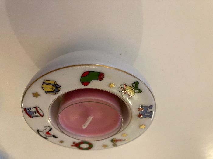 decoratiune camera copil portelan suport lumanare pictat in Bavaria