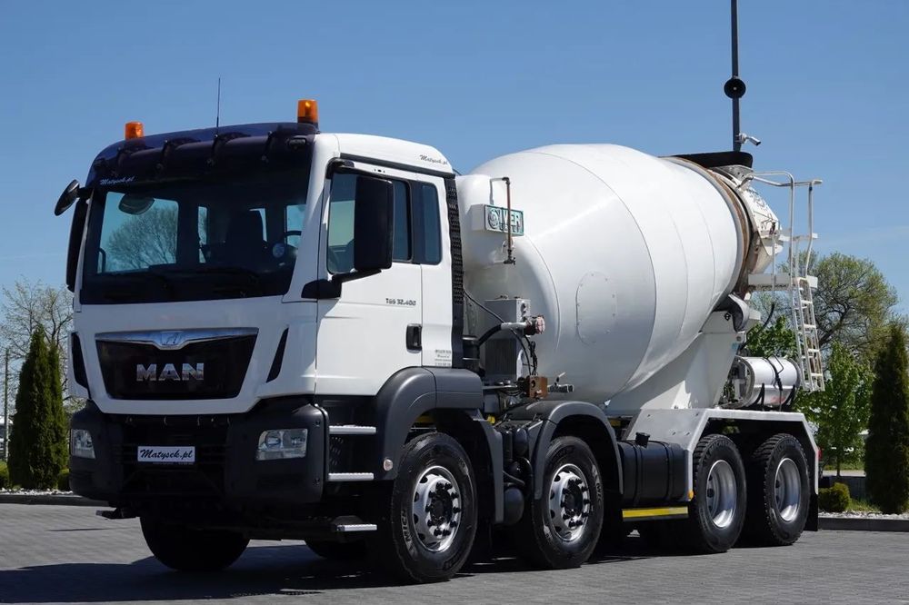 MAN TGS 32.400 / 8X4 / BETONIERĂ / 9 M3 / IMER / MANUALĂ / EURO 6