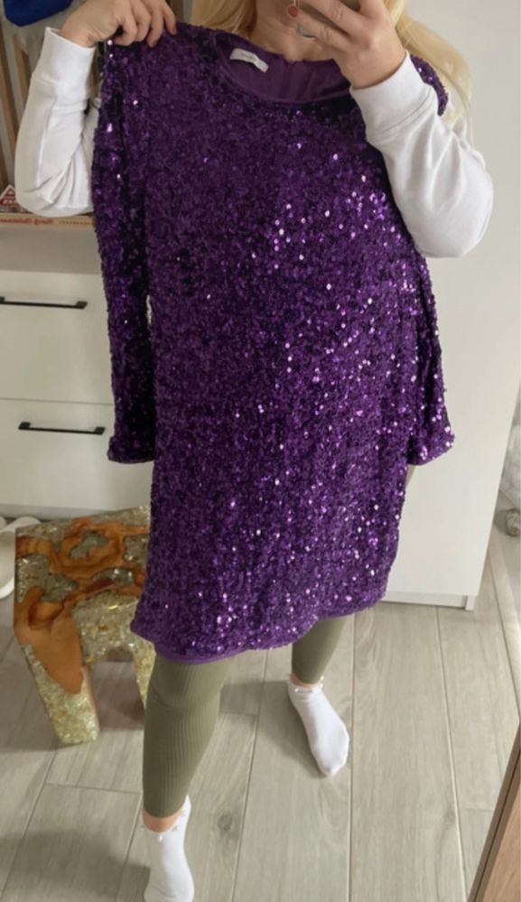 Rochie paiete violet electric M