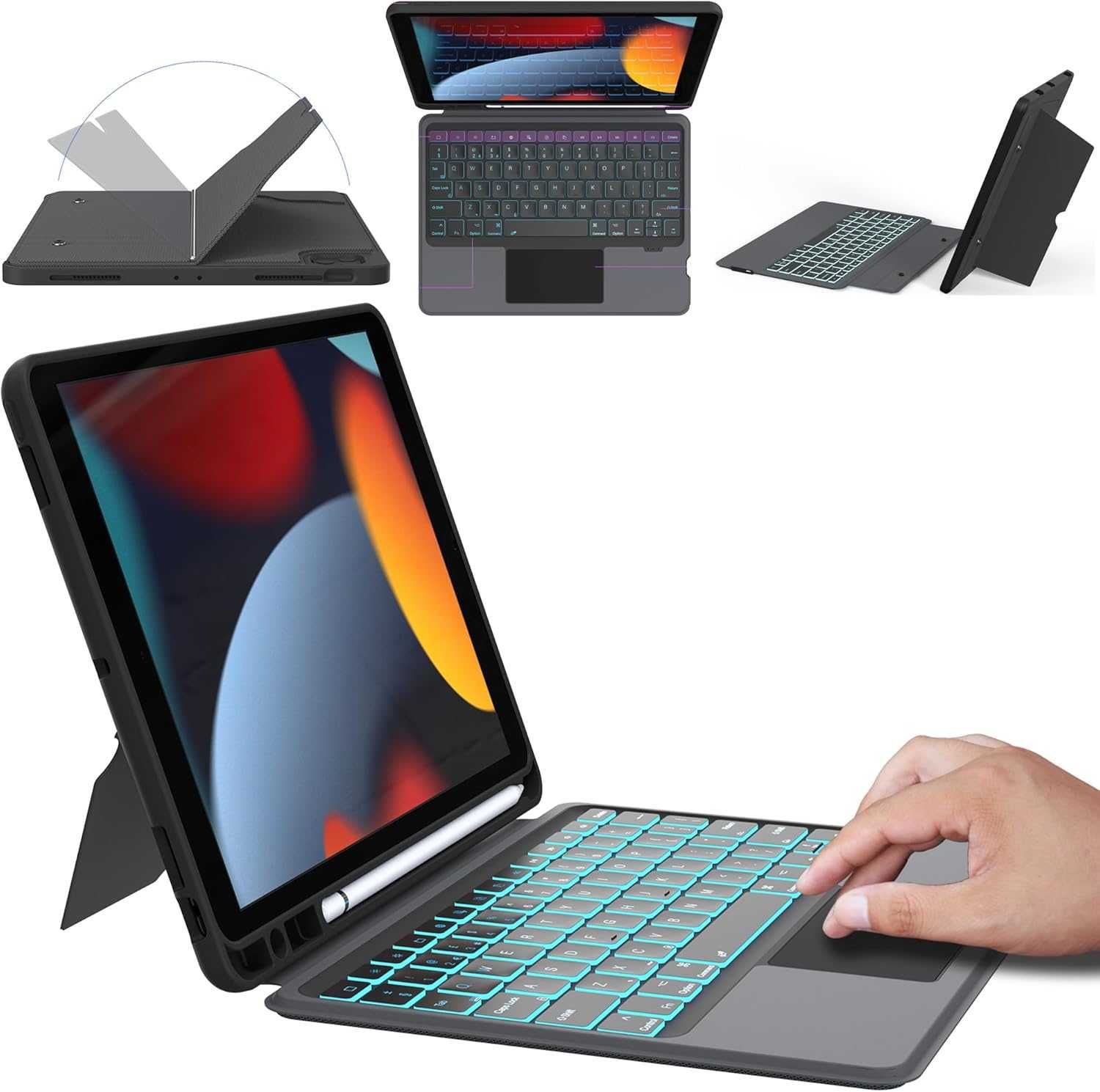 Husa cu tastatura pentru iPad 10.2 inch - ROOFEI