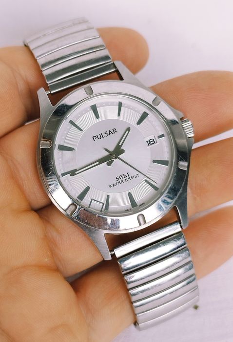 Ceas barbatesc Pulsar By Seiko VX42 X361, cu dată, cuarț, din inox