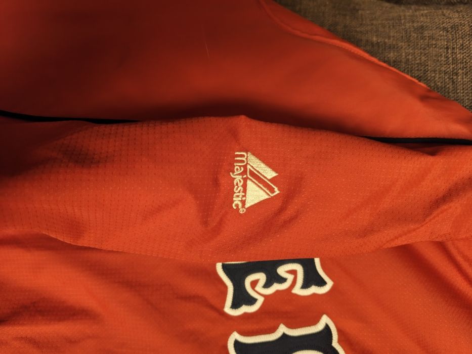 Geacă bomber varsity MLB Boston Red Sox Majestic