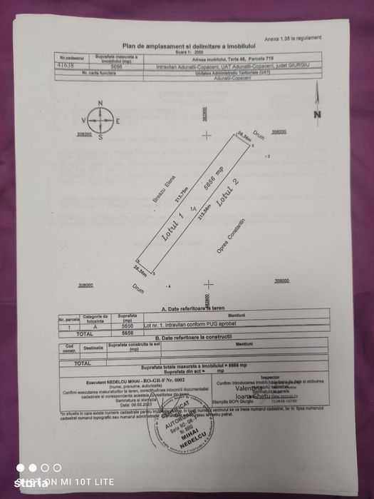 Teren Intravilan | 5656Mp | Adunatii Copaceni | Acte Gata |Comision 0%