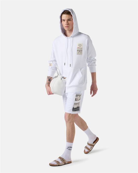 Мъжки суичър Iceberg White Relaxed Fit Cotton Hoodie
