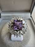 Inel din argint, ametist si cubic zirconia