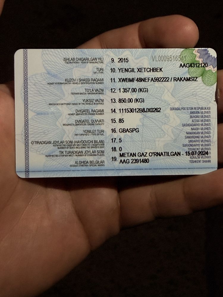 Spark 2015 yil 17900 yurgan 1 qo’l xaydalgan