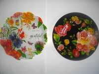Стъклени Цветни Чинии-2 бр-Нови-ф195/200мм-Lovery Garden