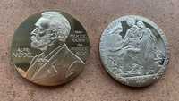 Premiul Nobel medalie placata aur 24k superba Alfred Nobel