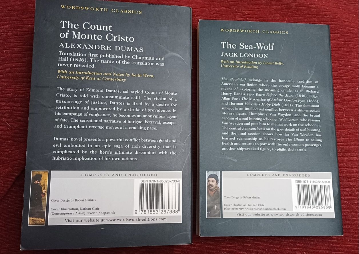 The Sea Wolf/ Jack London and The Count of Monte Cristo/ Alexandre Dum