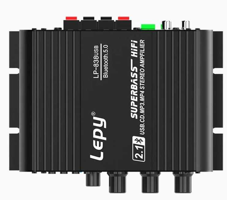 Аудио усилвател за тонколони бас стерео система Bluetooth USB AUX