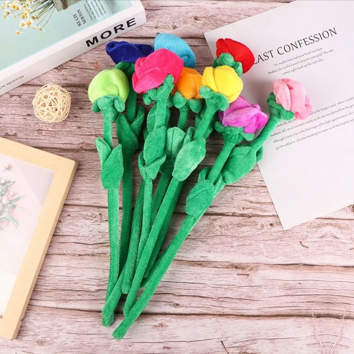 Вечна роза, роза плюшена, букет от рози, подарък за жена