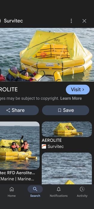 Barca salvare octogonala, echipează avioanele