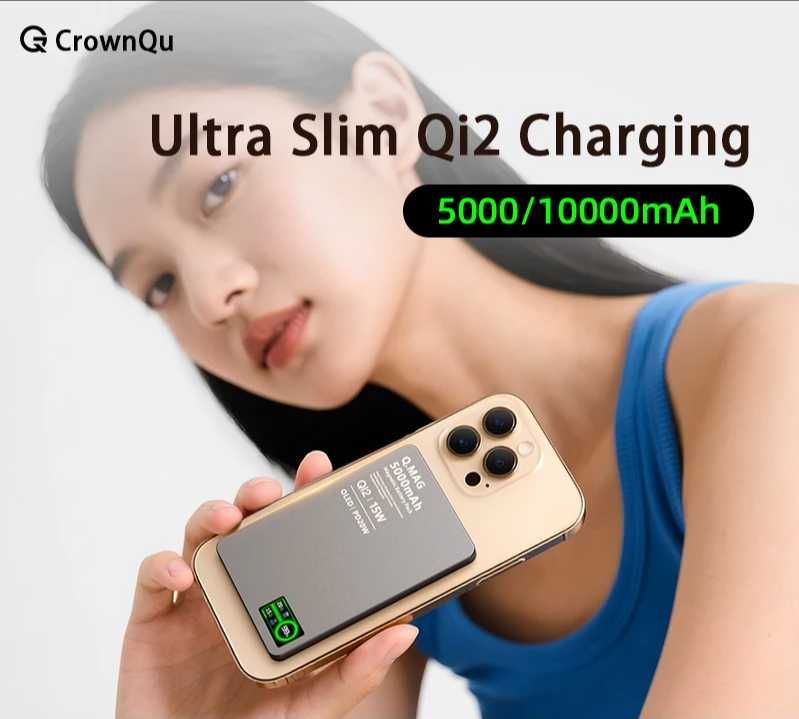 Ультратонкий внешний аккумулятор Q.MAG 10000 mAh с магнитной зарядкой