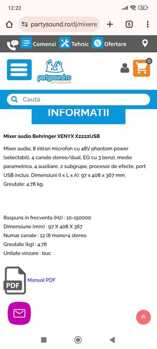 Putere The T-amp E400,Mixer pasiv Behringer xenyx x222 usb +2 boxe