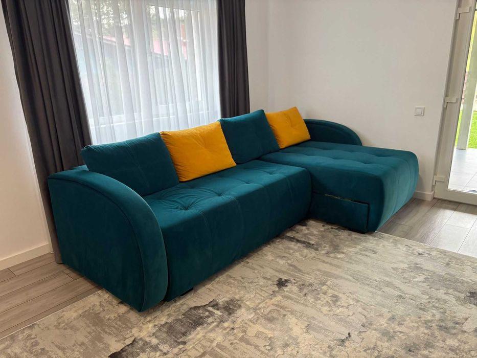 Coltar extensibil,  elegant, culoare albastru verzui