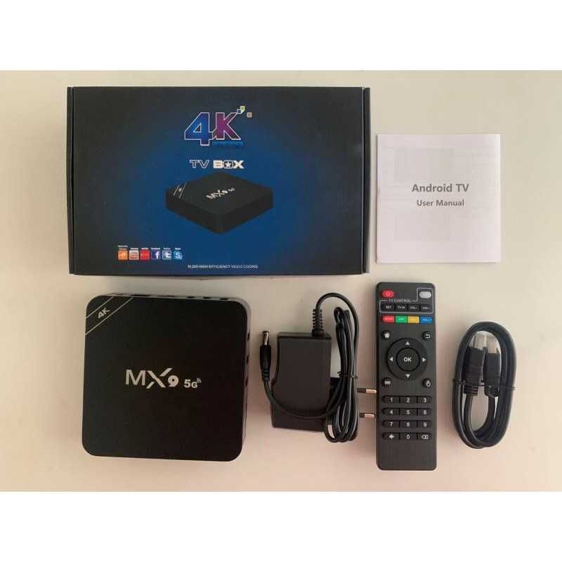 Нов MX9 TV box четириядрени 4K Android 8GB 128GB / Android TV 11, 9 5G