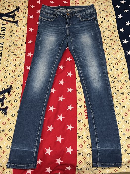 Blugi skinny bleumarin femei