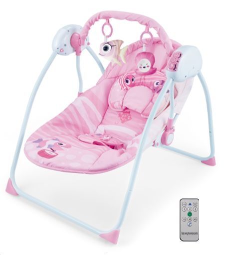 Balansoar pentru  bebelusi cu telecomanda Pink/Grey