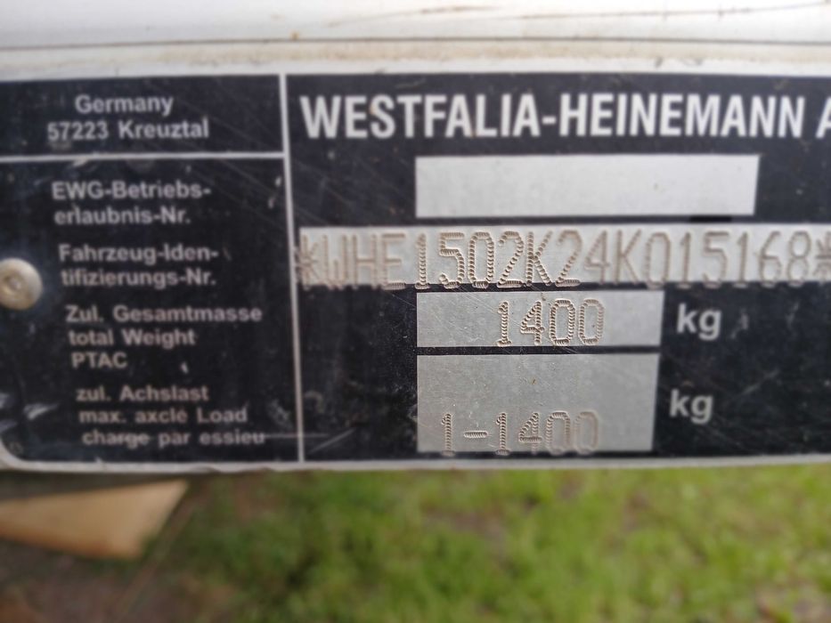 Remorca 1400 kg Westfalia cu franare