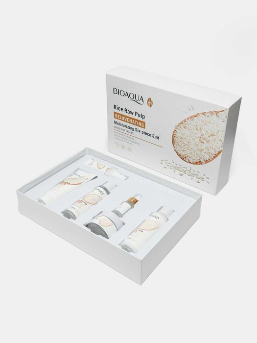 Bioaqua Guruchli Yuz Parvarish To‘plami 6-in-1 – Guruchli nabor