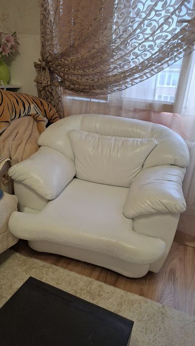 Голям кожен фотьойл