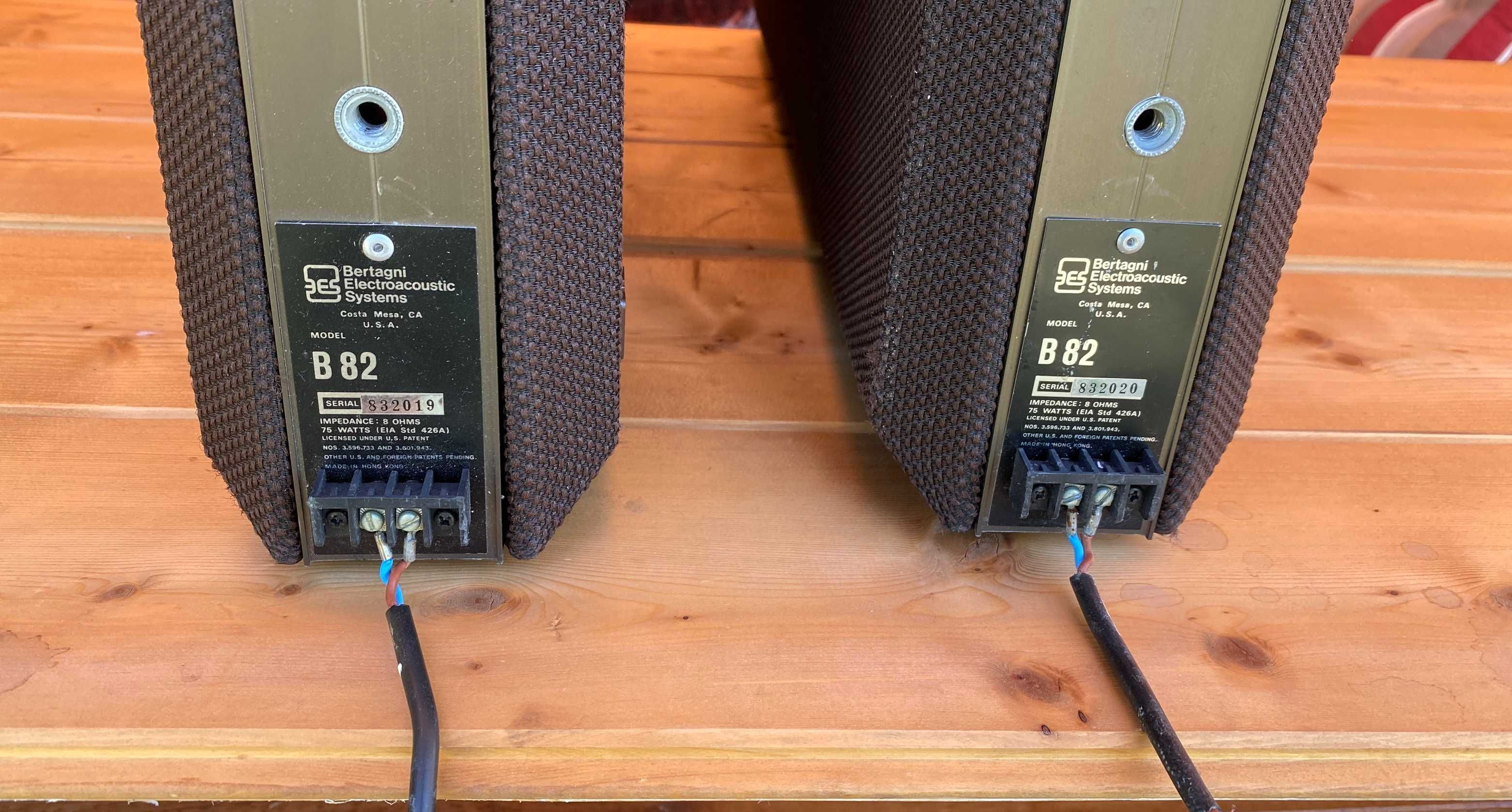 Boxe Bertagni Electroacoustic Systems BES B 82 8 ohms 150W slim vintag