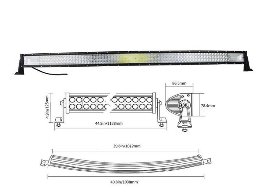 7D 7Д Диоден лед бар ИЗВИТ/ LED BAR 105 СМ 540W